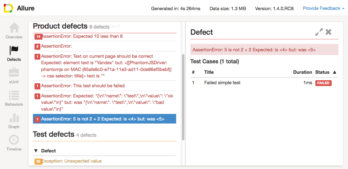 Defects Page
